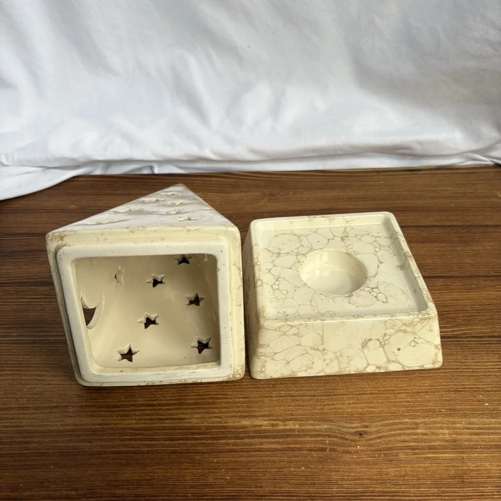 PartyLite Galaxy Pyramid Tealight Candle Holder P0161 Moon Stars Retired - Picture 6 of 14
